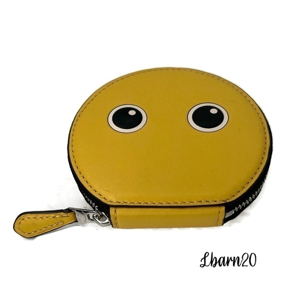 😃Coach Emoji Speechless Eyes Yellow Circle Coin Bag and Keychain Set NWT - Picture 4 of 12
